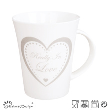 12oz Porcelain Mug with Heart Decal Design
